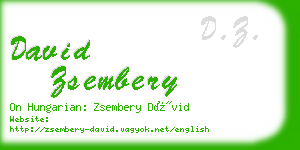 david zsembery business card